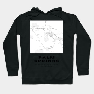 Minimalist Palm Springs Map Art - California City Coordinates Design Hoodie